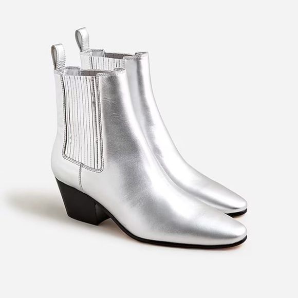 J. Crew Shoes - J. Crew Piper Ankle Boots in Metallic Leather Size 6